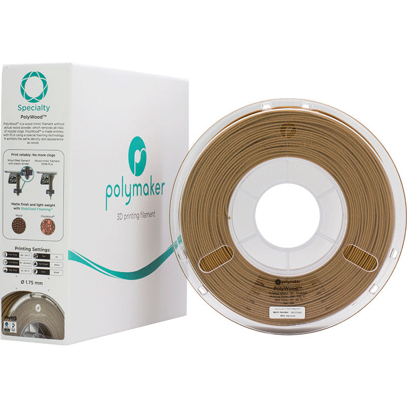 Polymaker PolyWood PLA Filament Brown 1,75mm 600g 3D Druck