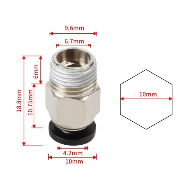 Pneumatischer Anschluss PC4-01 Straight für 3D Drucker