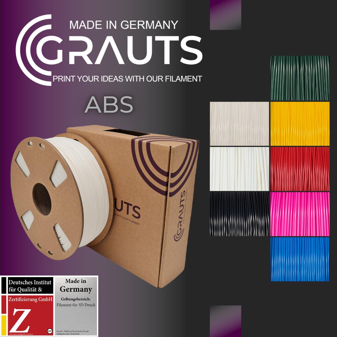 ABS Filament 1,75mm 1kg Grauts 3D Druck