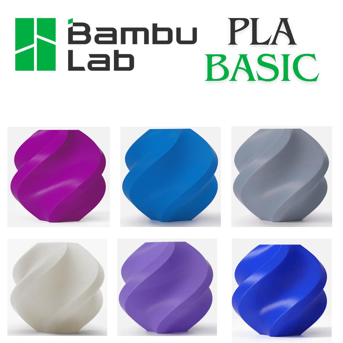 Bambu Lab PLA Basic Filament mit Spule 1,75mm 1Kg 3D Druck