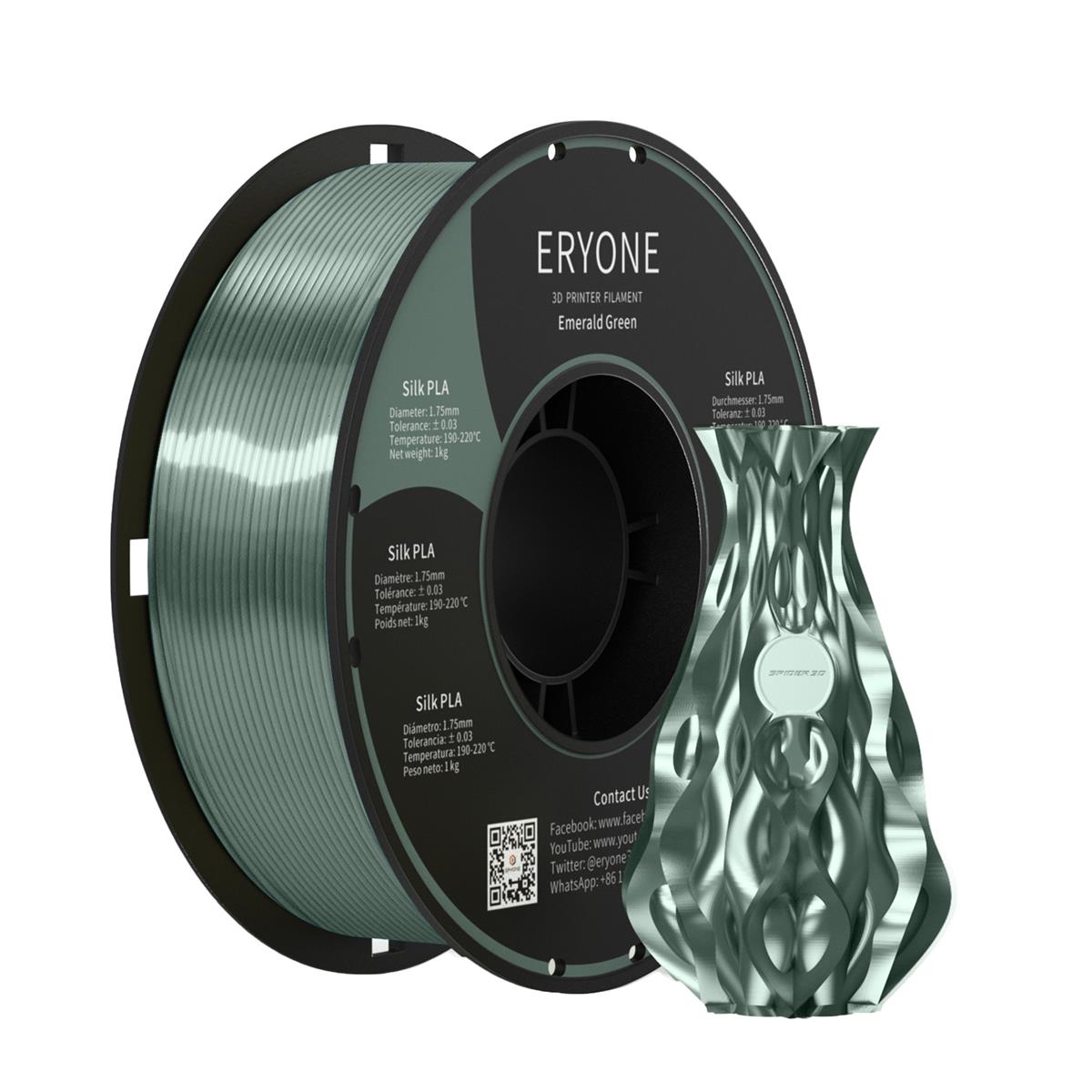 PLA Silk Filament 1,75mm 1kg Eryone 3D Druck