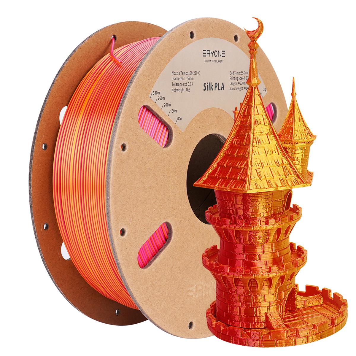 PLA Silk Dual Color Filament 1,75mm 1kg Eryone 3D Druck