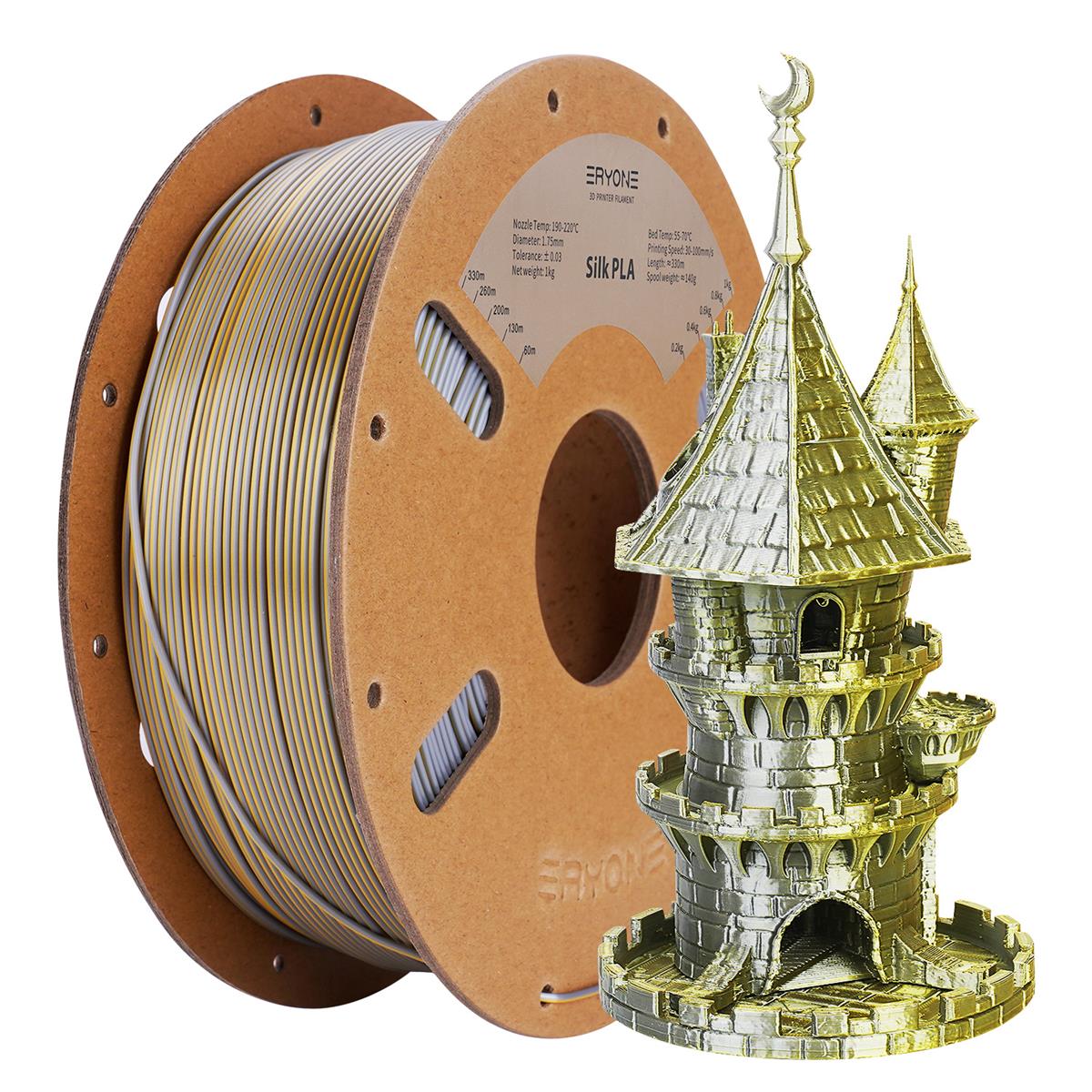 PLA Silk Dual Color Filament 1,75mm 1kg Eryone 3D Druck