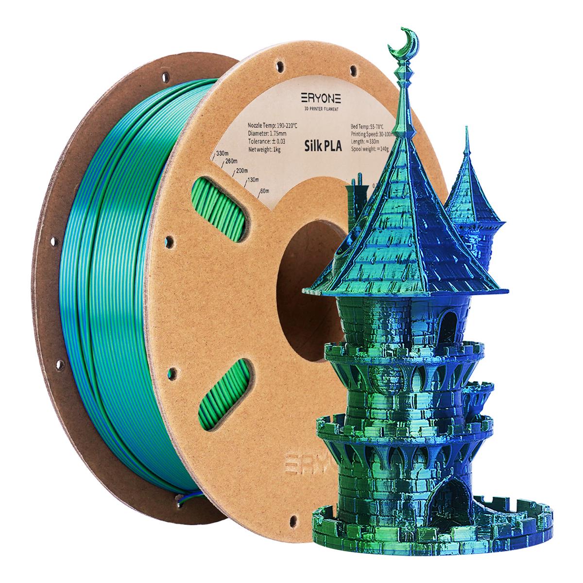 PLA Silk Dual Color Filament 1,75mm 1kg Eryone 3D Druck