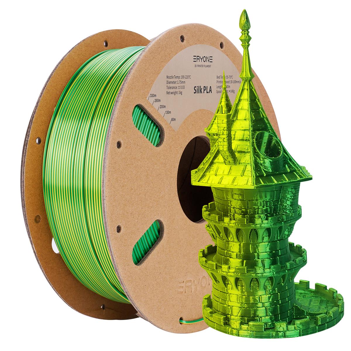 PLA Silk Dual Color Filament 1,75mm 1kg Eryone 3D Druck