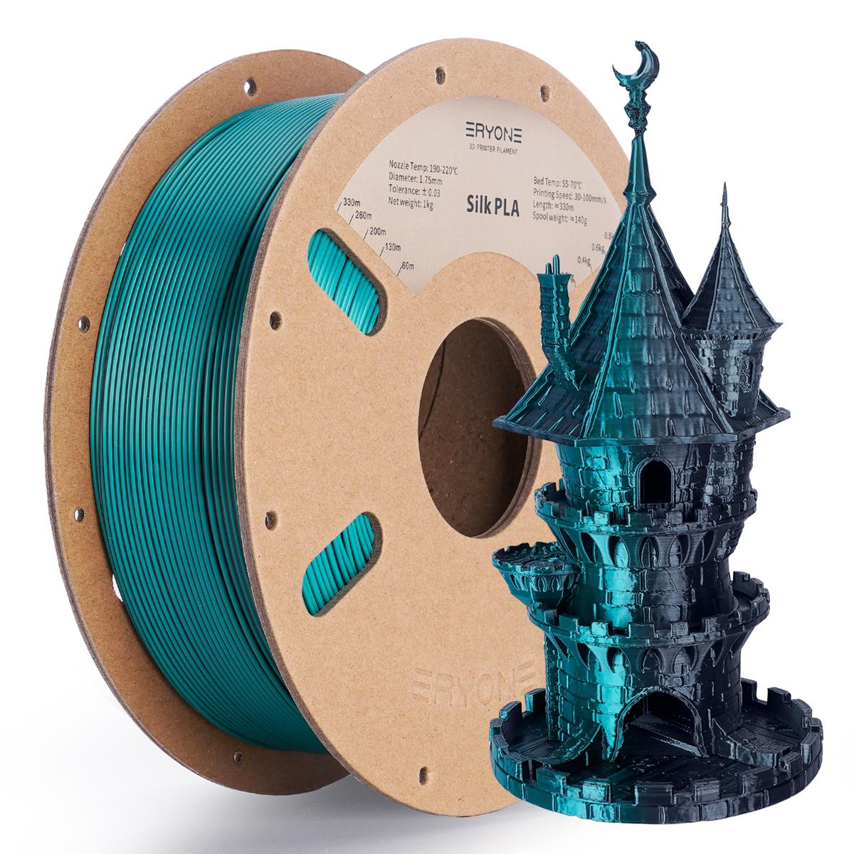 PLA Silk Dual Color Filament 1,75mm 1kg Eryone 3D Druck