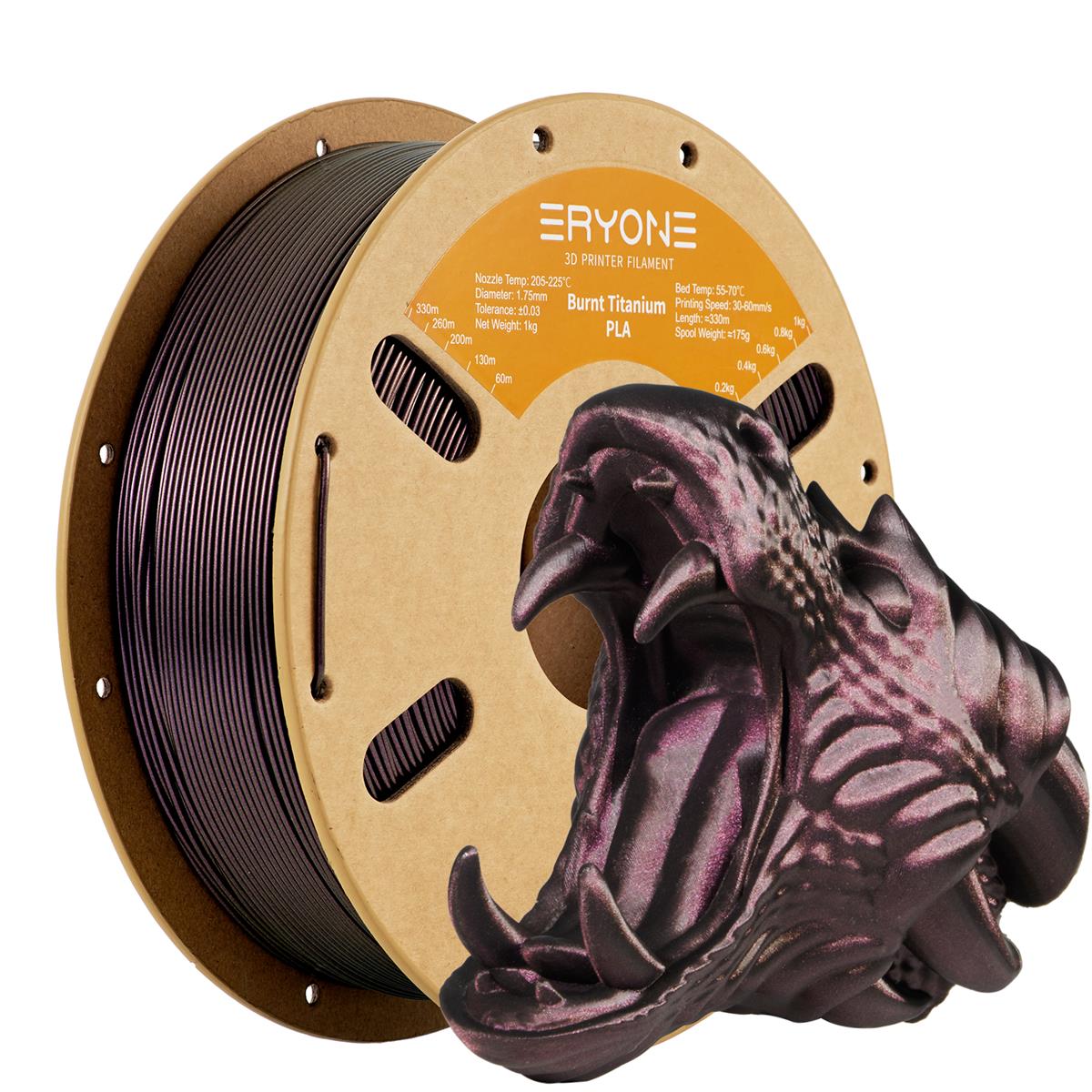 PLA Burnt Titanium Filament 1,75mm 1kg Eryone 3D Druck