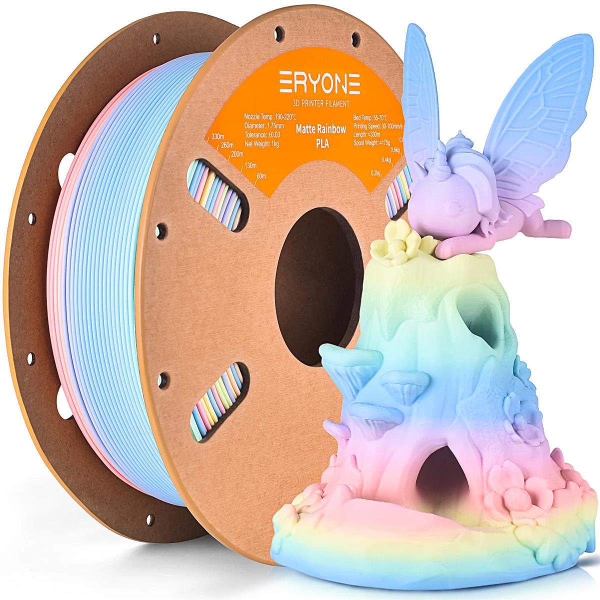 PLA Rainbow Filament 1,75mm 1kg Eryone 3D Druck