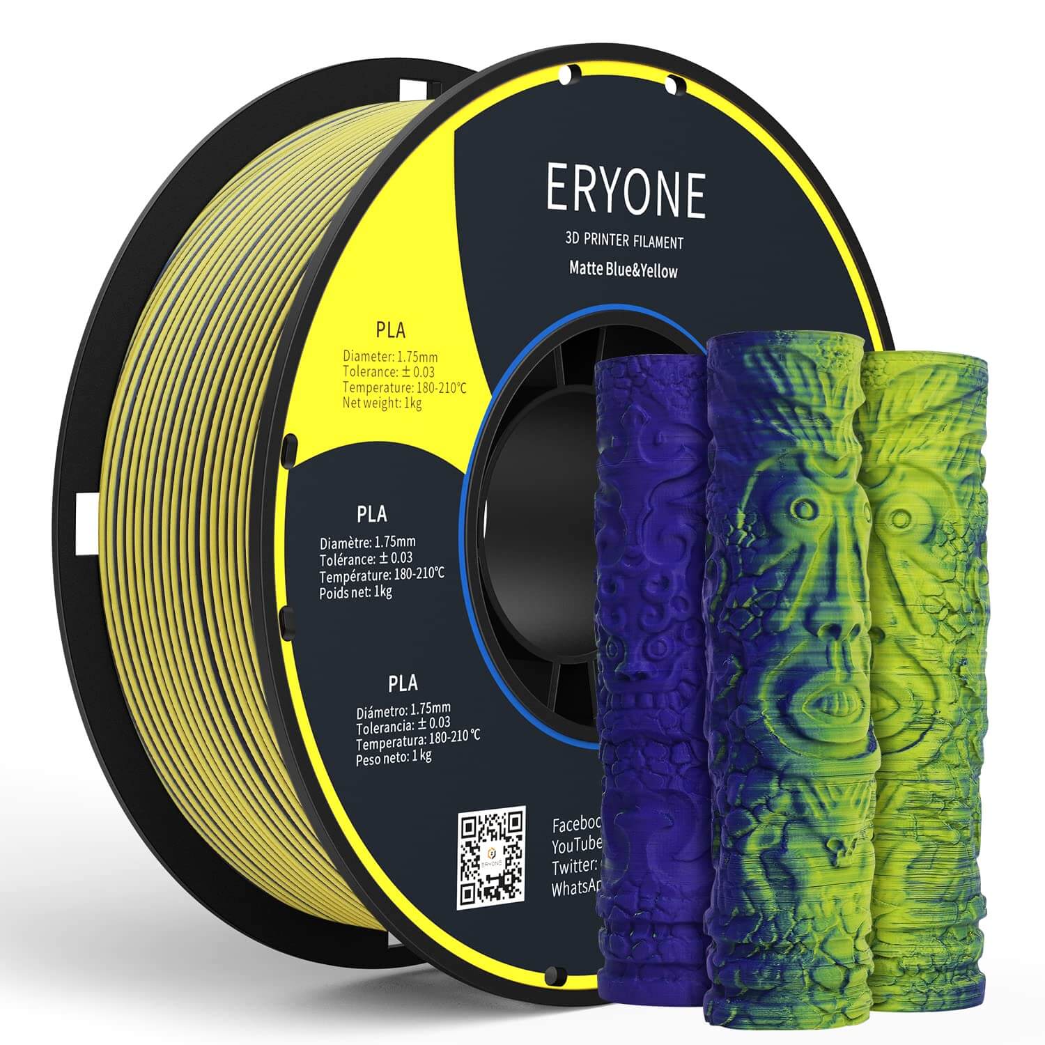 PLA Matte Dual Color Filament 1,75mm 1kg Eryone 3D Druck