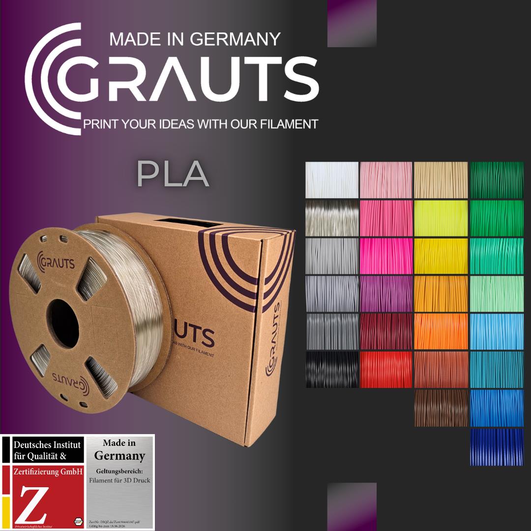 PLA Filament 1,75mm 1kg Grauts 3D Druck