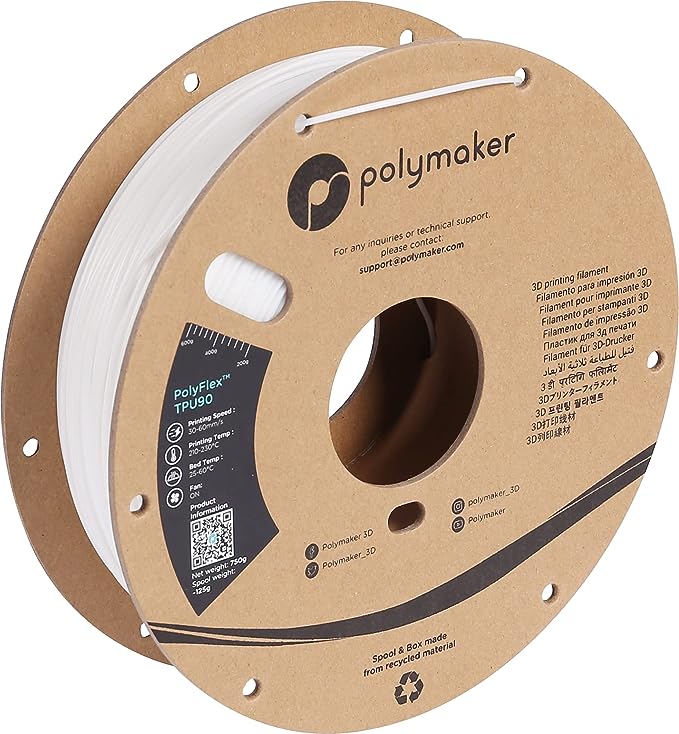 Polymaker PolyFlex TPU 90A Filament 1,75mm 750g 3D Druck