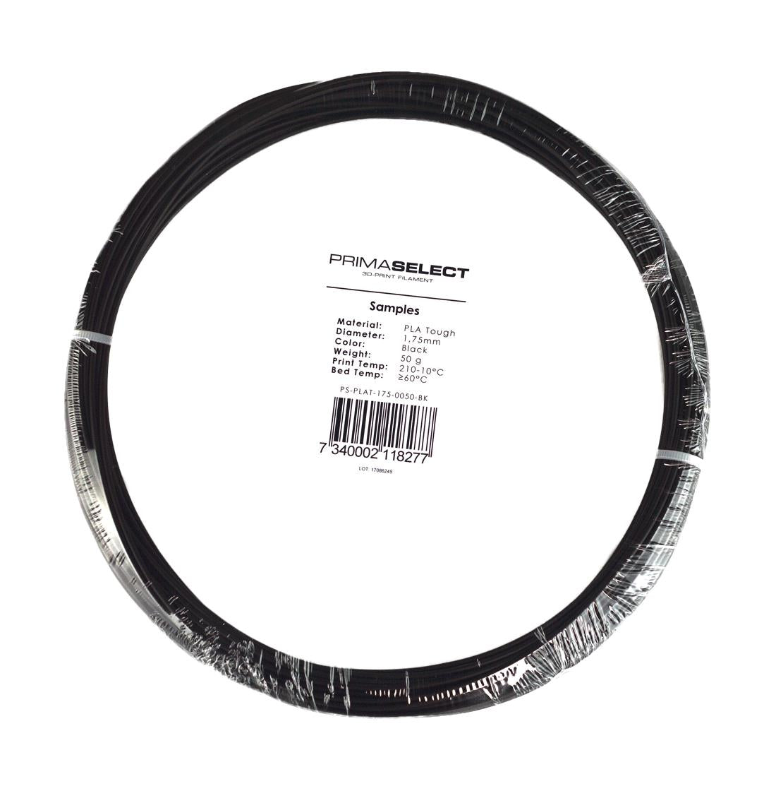 PLA Filament Tough Schwarz 1,75mm 50g PrimaSelect 3D Druck