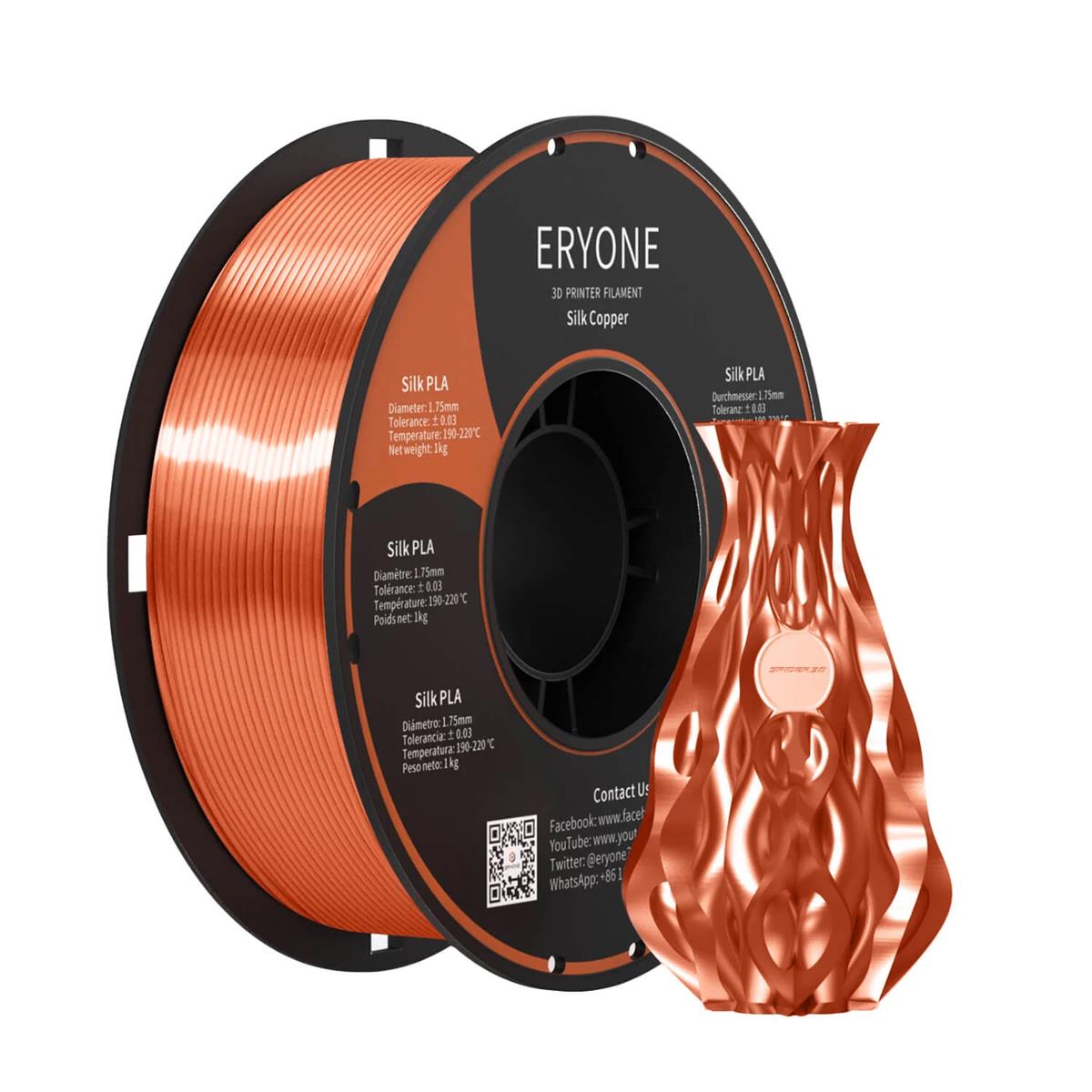 PLA Silk Filament 1,75mm 1kg Eryone 3D Druck