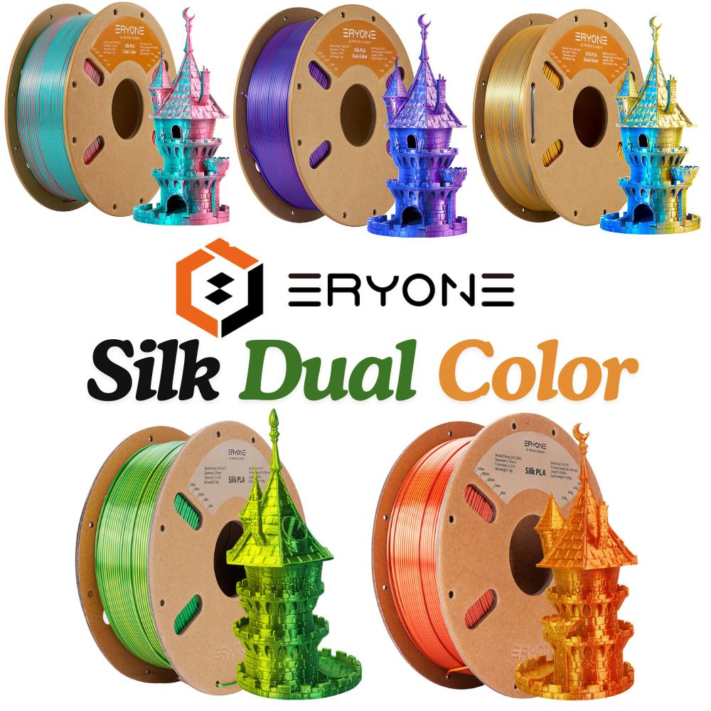 PLA Silk Dual Color Filament 1,75mm 1kg Eryone 3D Druck