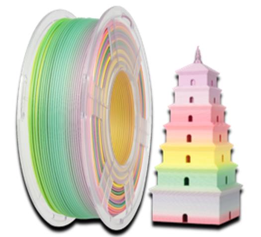 PLA+ Silk Filament Rainbow 01 1,75mm 1kg Sunlu 3D Druck